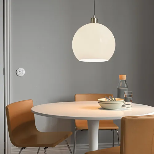 pendant globe light in dining room